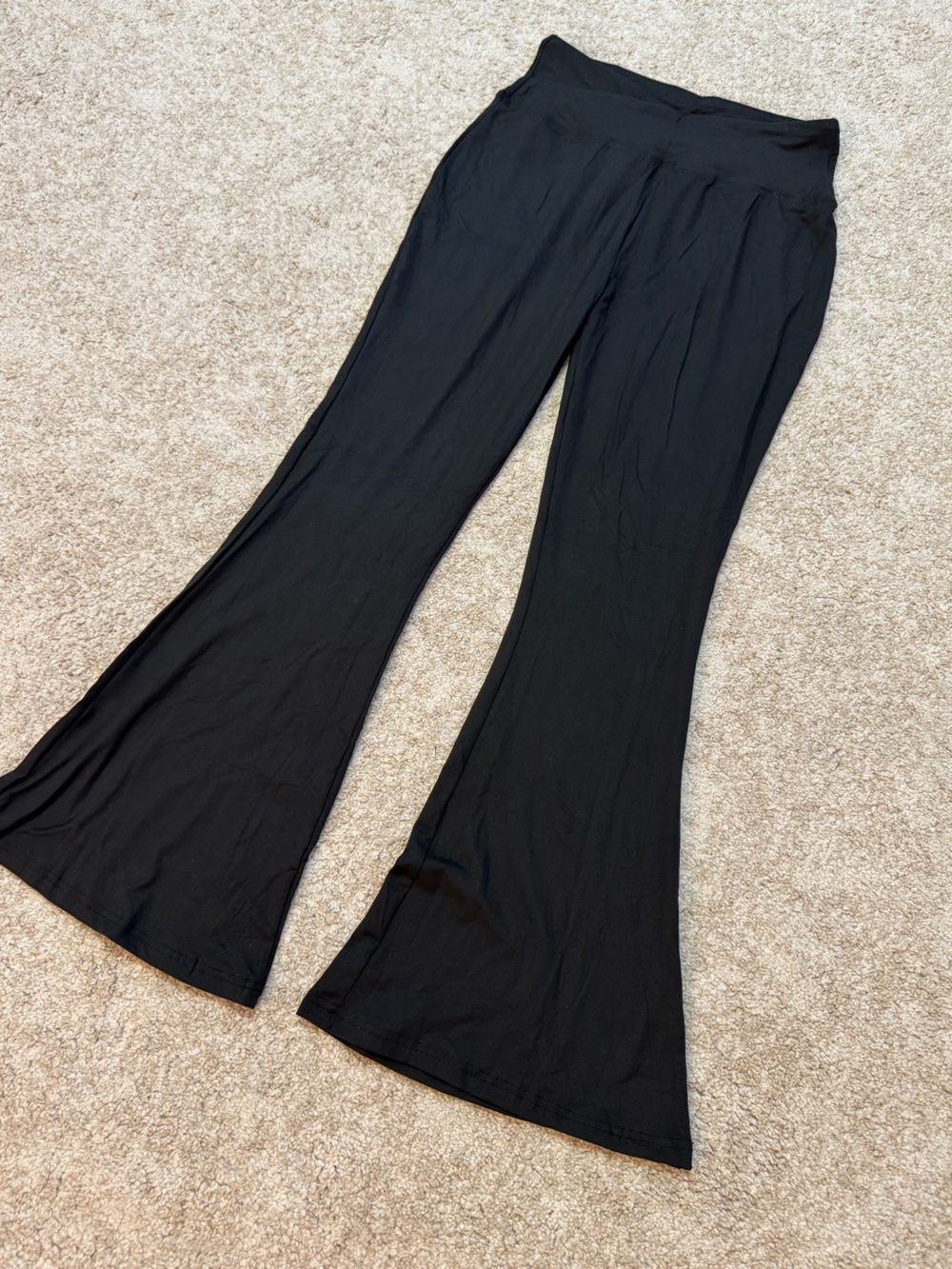 Black Flared Stretch Pants